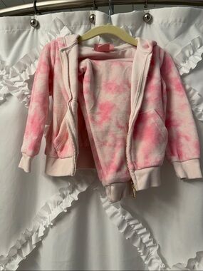 Juicy Couture Girls' Pink Tie-Dye Zip Hoodie